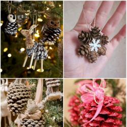 DIY crafts from pine cones and plasticine