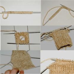 뜨개질 바늘과 양말 줄무늬의 조합